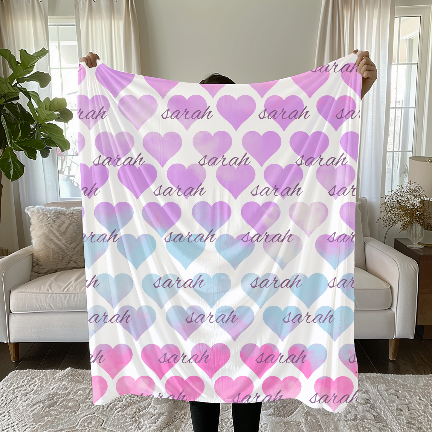 Girls  Heart blankets, Soft pink Heart Sherpa Blanket