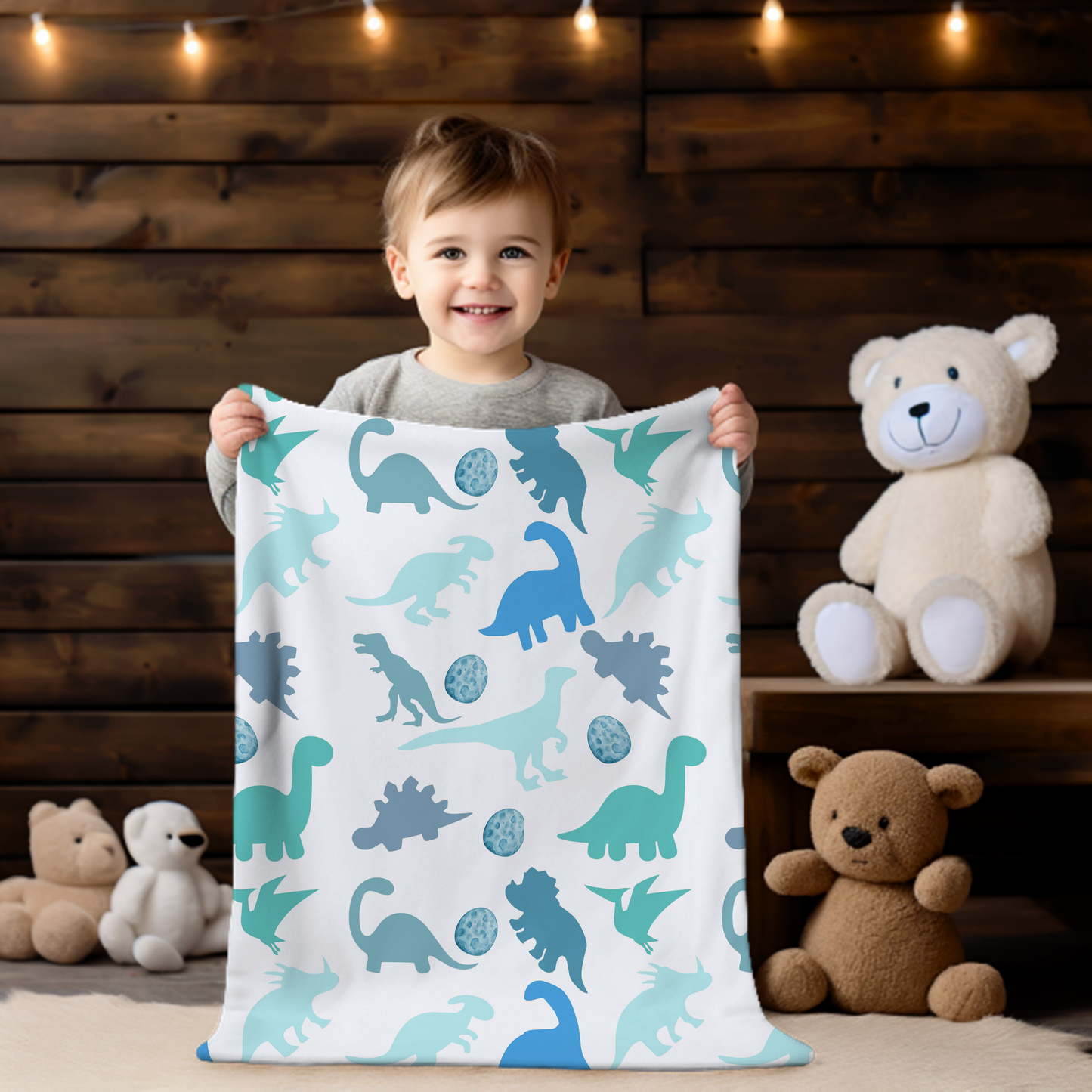 Dino Blanket, Boys Dinosaur pattern Soft Plush blanket