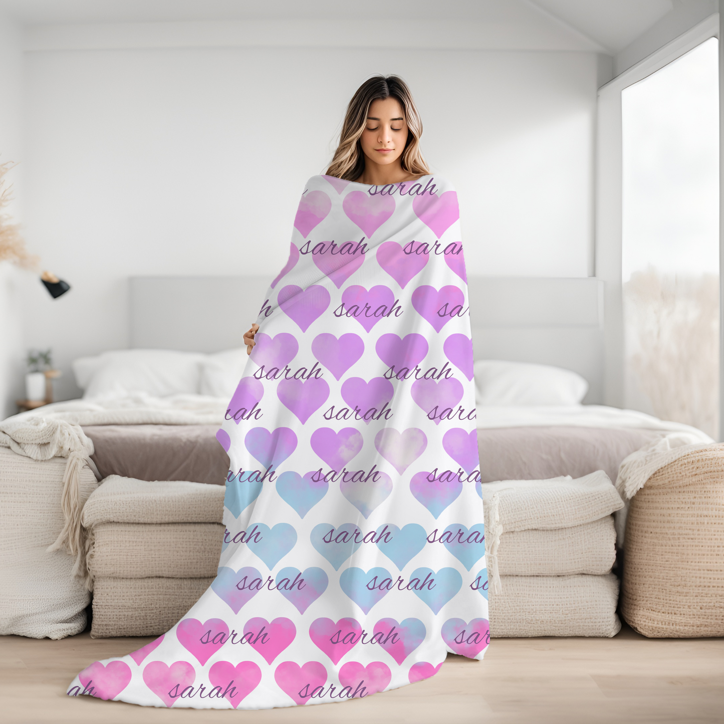 Girls  Heart blankets, Soft pink Heart Sherpa Blanket