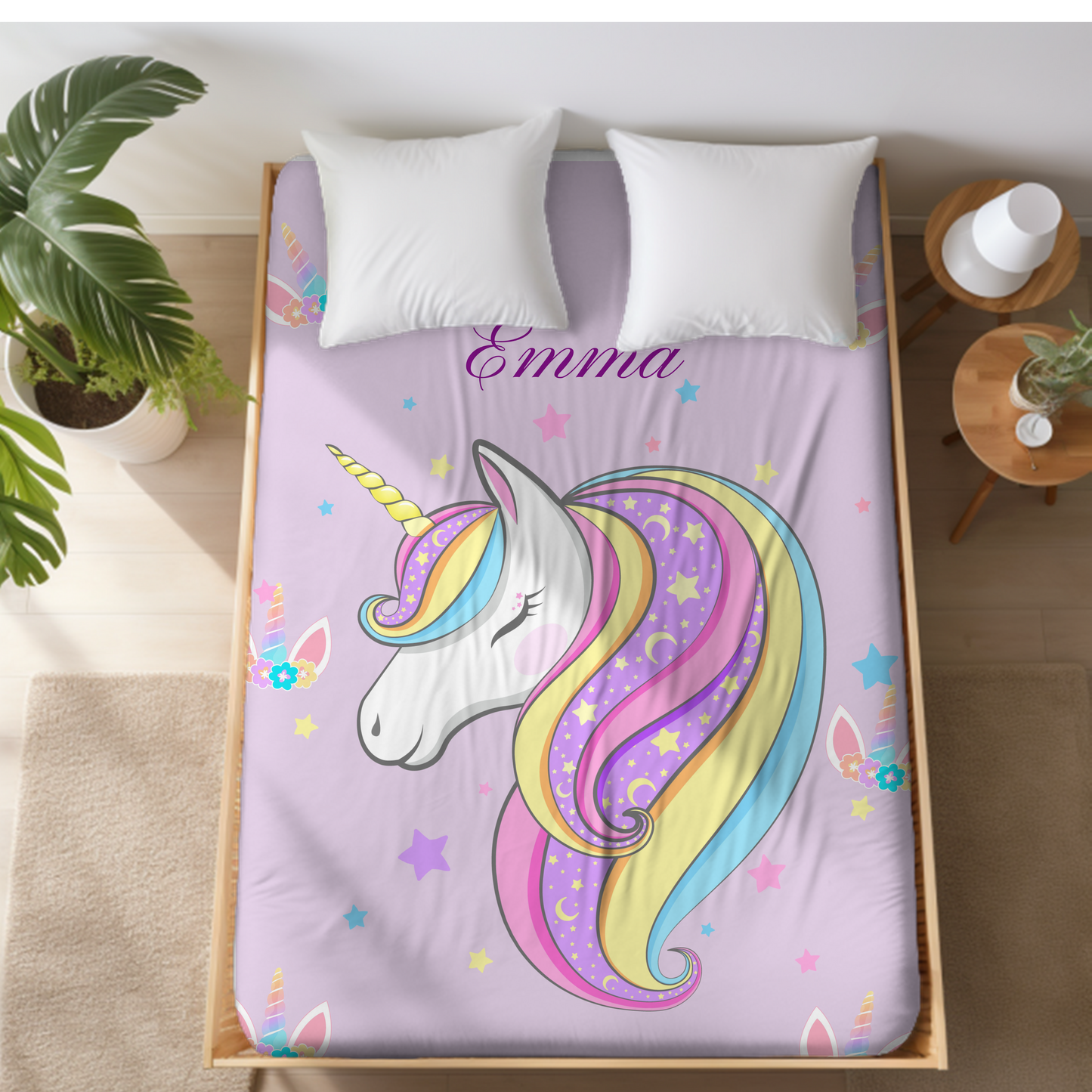 Unicorn Girls Blanket, Girls Personalized Blanket